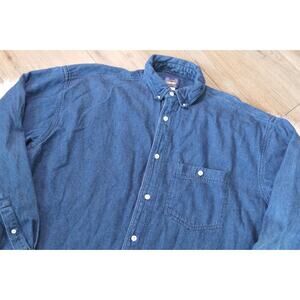 Vintage WEST MARINE NAUTICAL GEAR Men's XL Heavy-Duty Denim Shirt